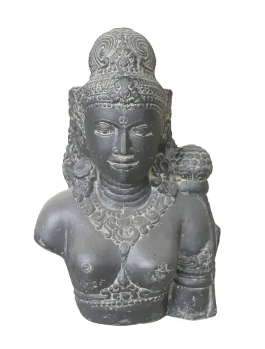 Product image of the product “Dewi Tara Bust, 50 cm Height | Cast stone, handcrafted & coloured ”